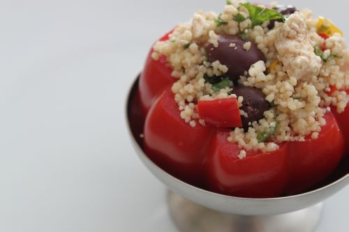 Post image for Mediterranean Couscous Stuffed Heirloom Tomato