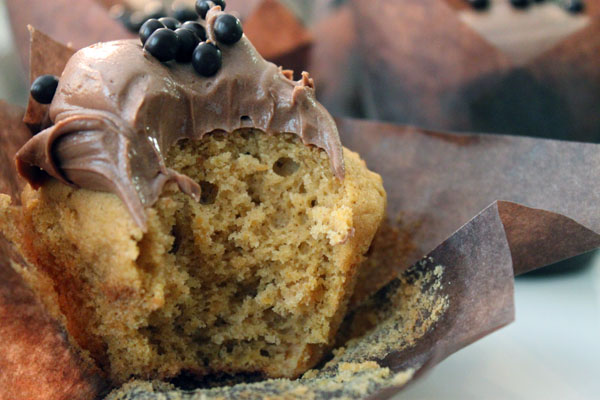 Chocolate-Filled Sweet Potato Cupcakes
